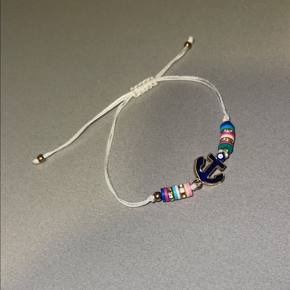 Nautical Anchor Beaded Bracelet